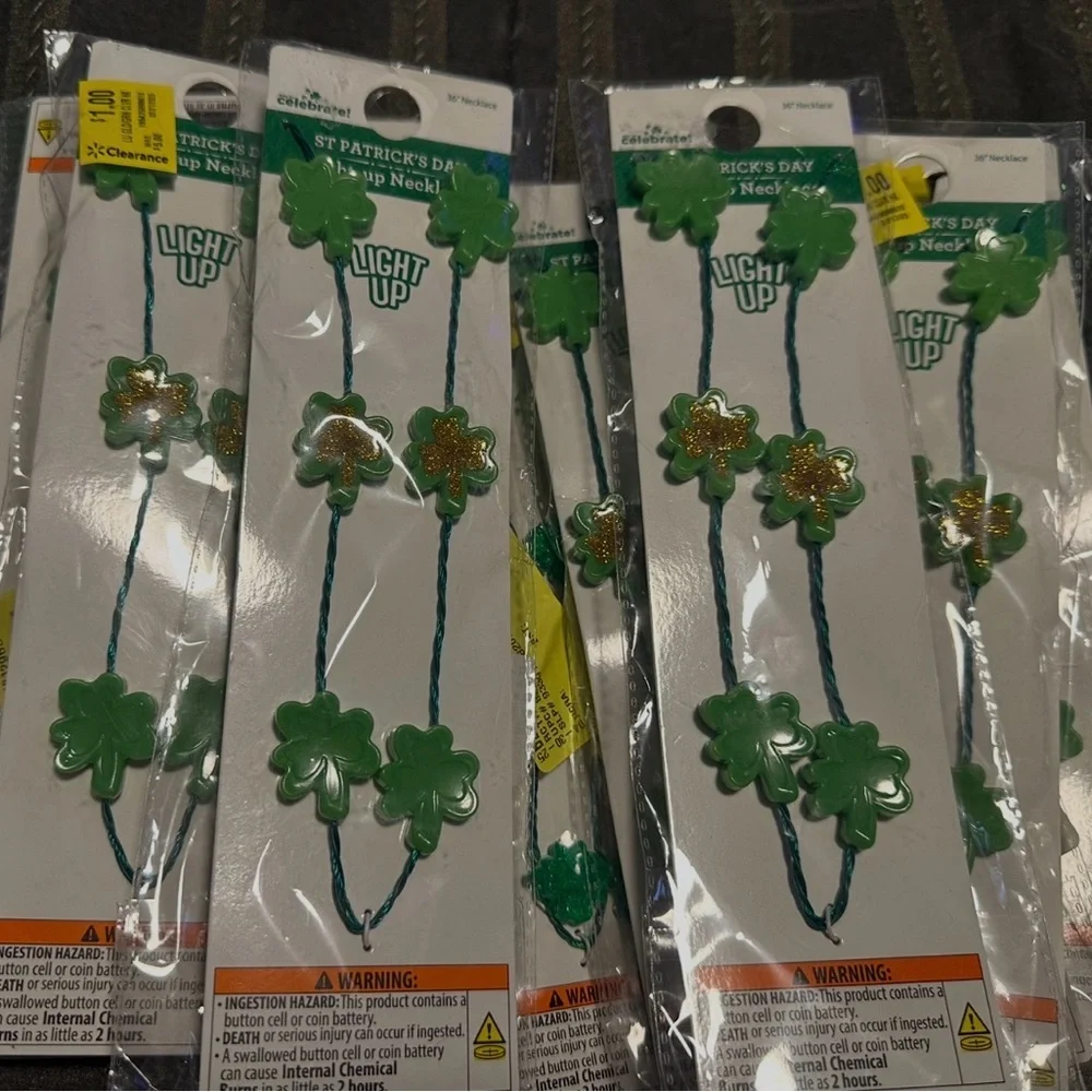 St. Patrick's Day Light-Up Shamrock Necklaces